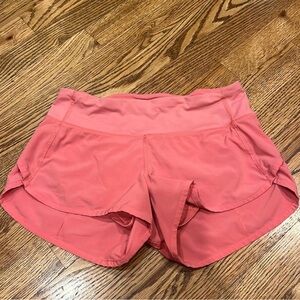 Pink Lululemon Speed Up Shorts Size 2 2.5”
